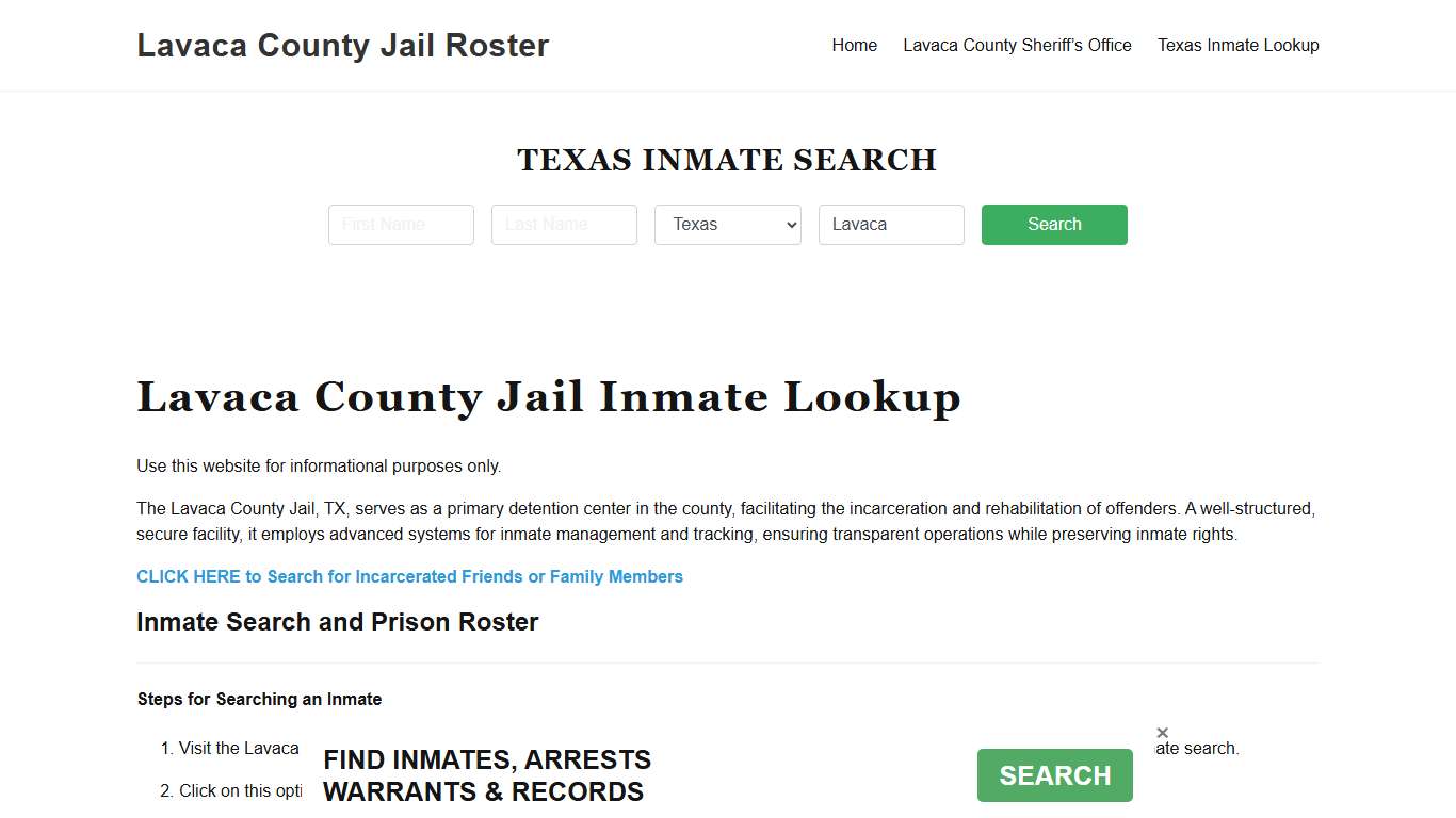 Lavaca County Jail Roster Lookup, TX, Inmate Search